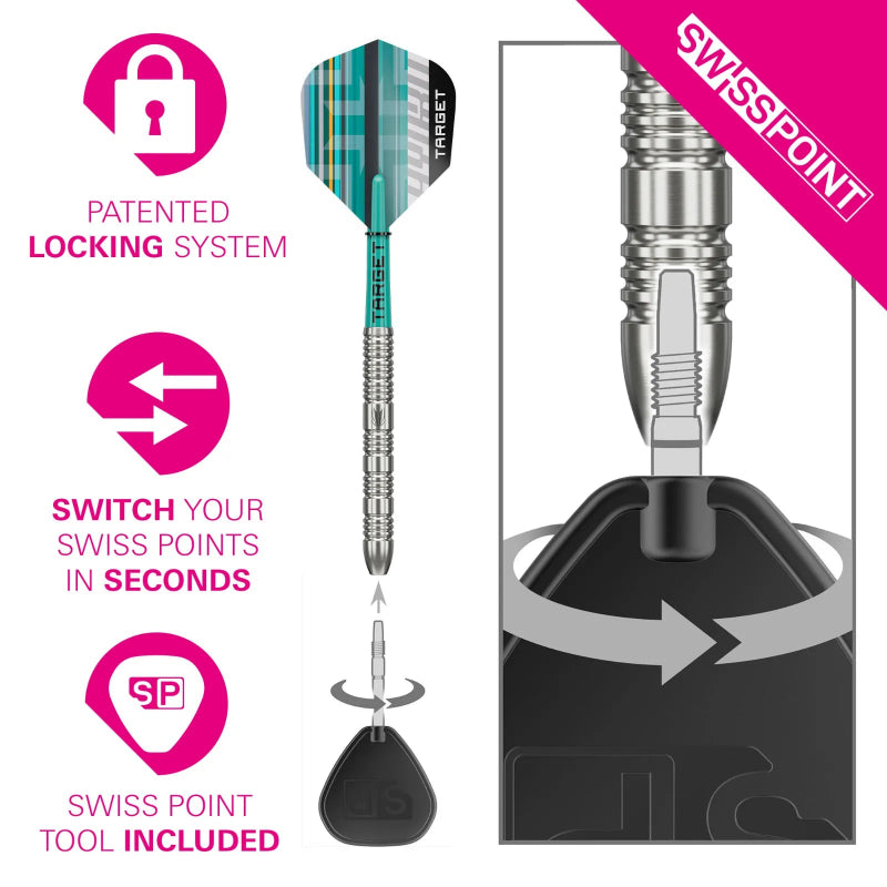 Target Hydra 02 90% Tungsten SP Steel Tip Darts