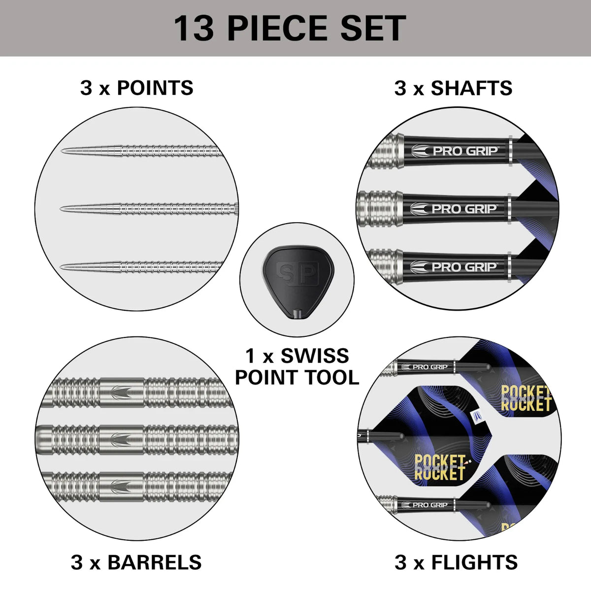 Target Justin Hood 90% Tungsten G1 SP Darts Set - 23G