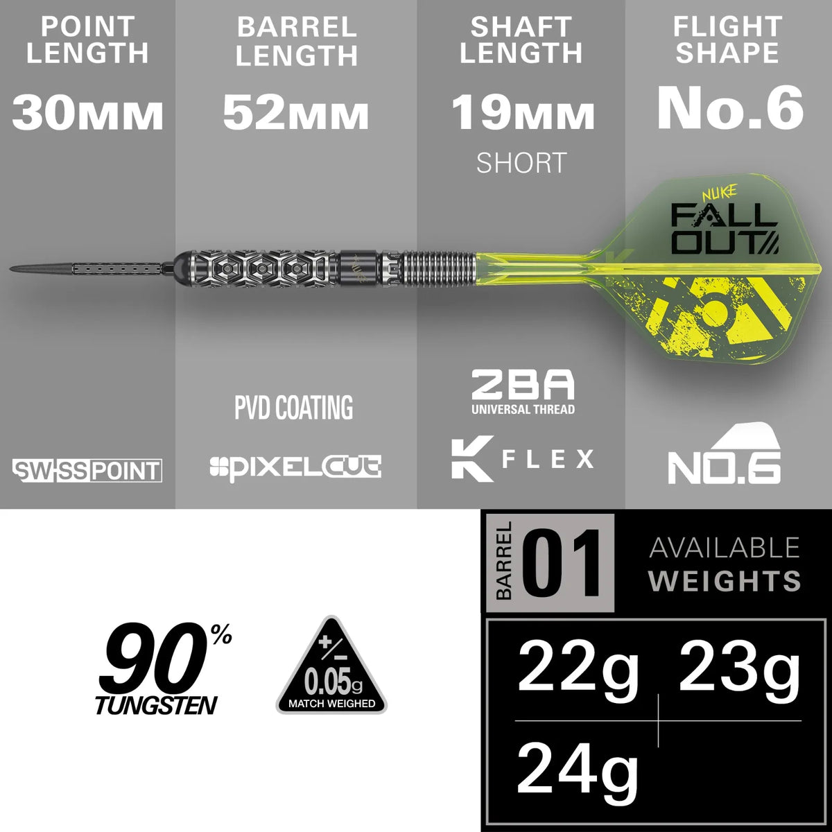 Target Luke Littler Fallout 90% Tungsten SP Darts Set - Aussie Dart Supplies Online