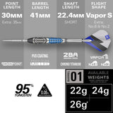 Target Phil Taylor Power Chrono 95% Tungsten SP Darts Set