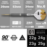Target Redux 01 90% Tungsten SP Steel Tip Darts Set.