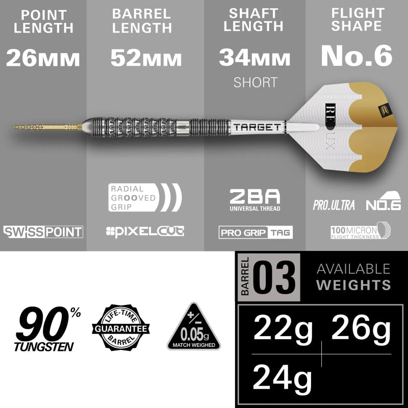 Target Redux SP 90% Tungsten Steel Tip Darts