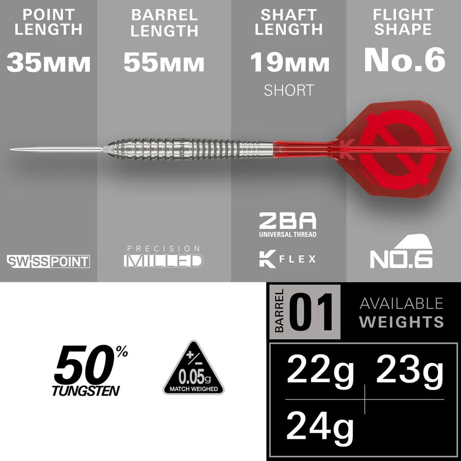 Target GROUP O 01 Steel Tip Darts - Aussie Dart Supplies Online