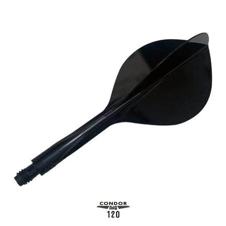 Condor AXE120 Three Fin Flights Teardrop Black - Aussie Dart Supplies Online