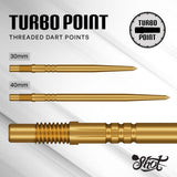 Turbo Steel Tip Dart Points-Gold - Aussie Dart Supplies Online