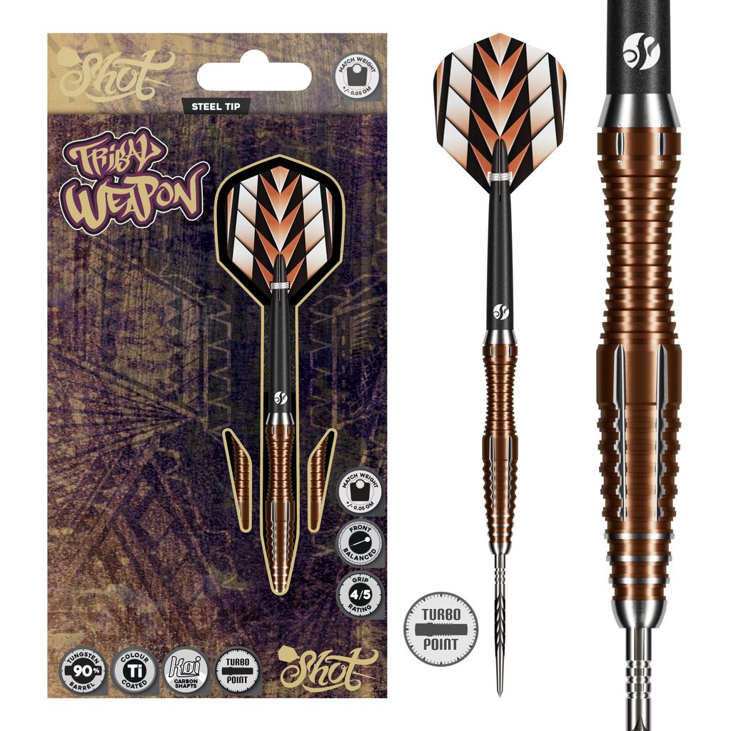 Tribal Weapon 1 Series Steel Tip Dart Set-90% Tungsten-Turbo Points