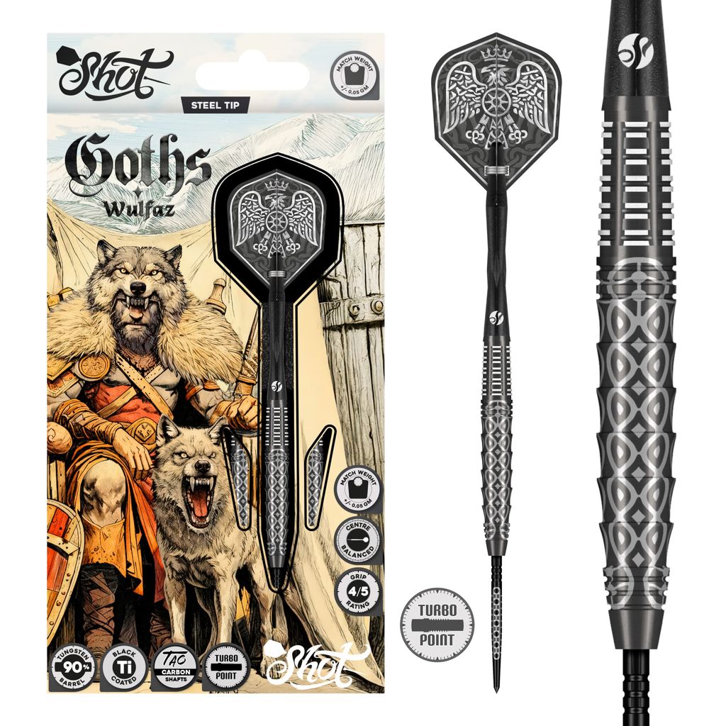 Goths Wulfaz Steel Tip Dart Set-90% Tungsten Barrels