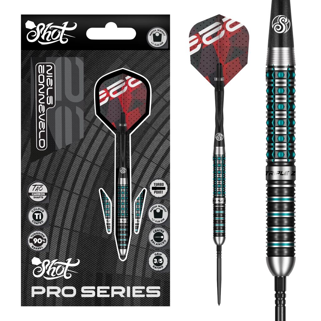 Shot Niels Zonneveld-Steel Tip Dart Set-90% Tungsten Turbo Points