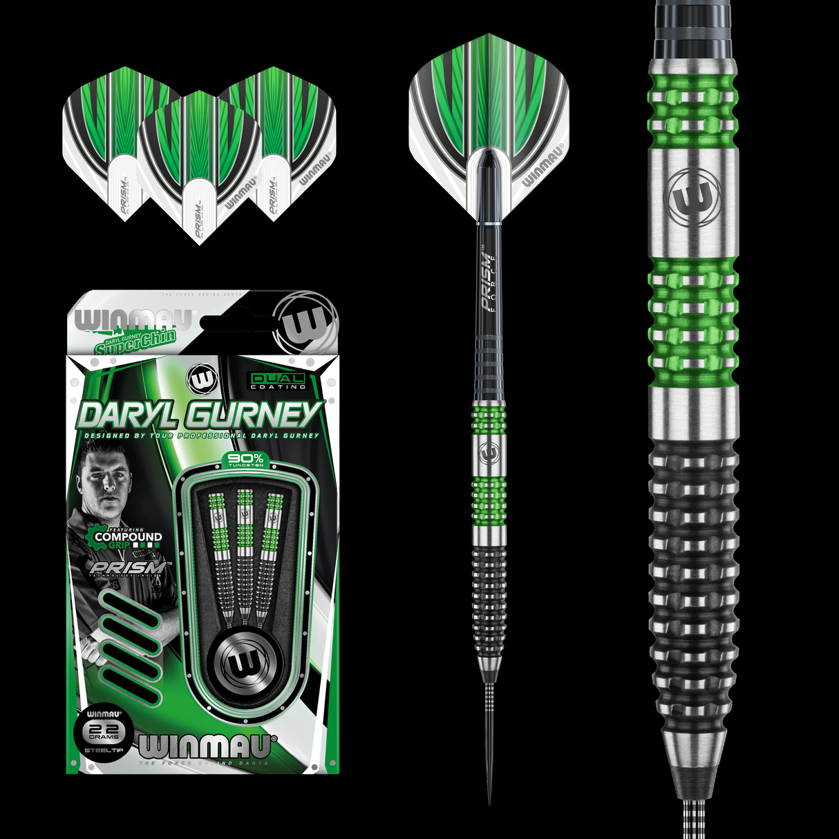 DARYL GURNEY SPECIAL EDITION WINMAU 90% DUAL COATING TUNGSTEN DARTS