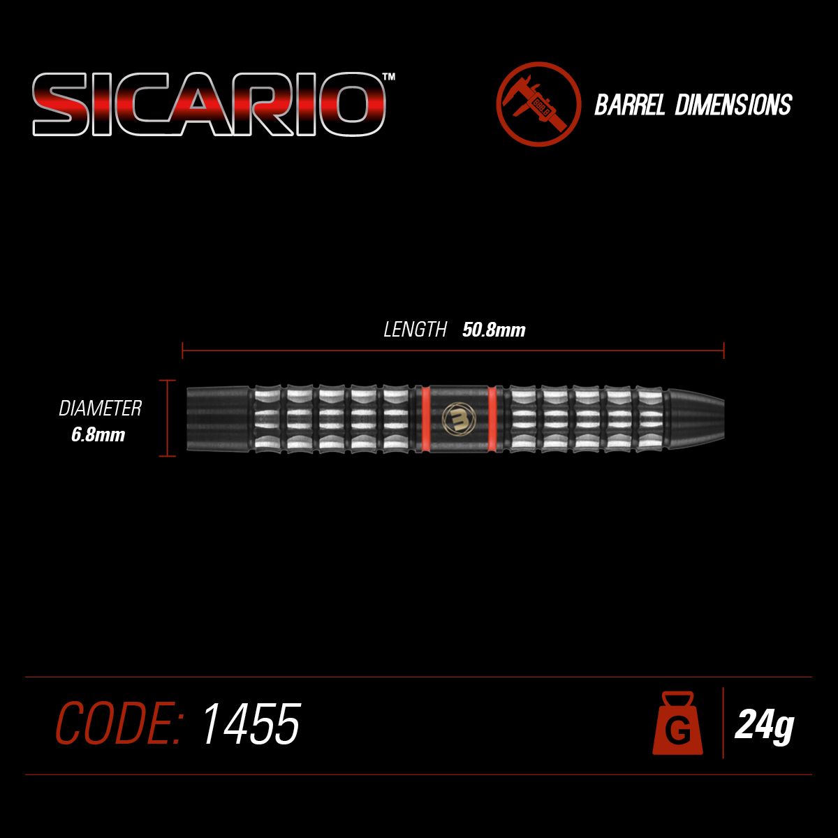 Winmau - Sicario 90% Tungsten Alloy Steel Tip