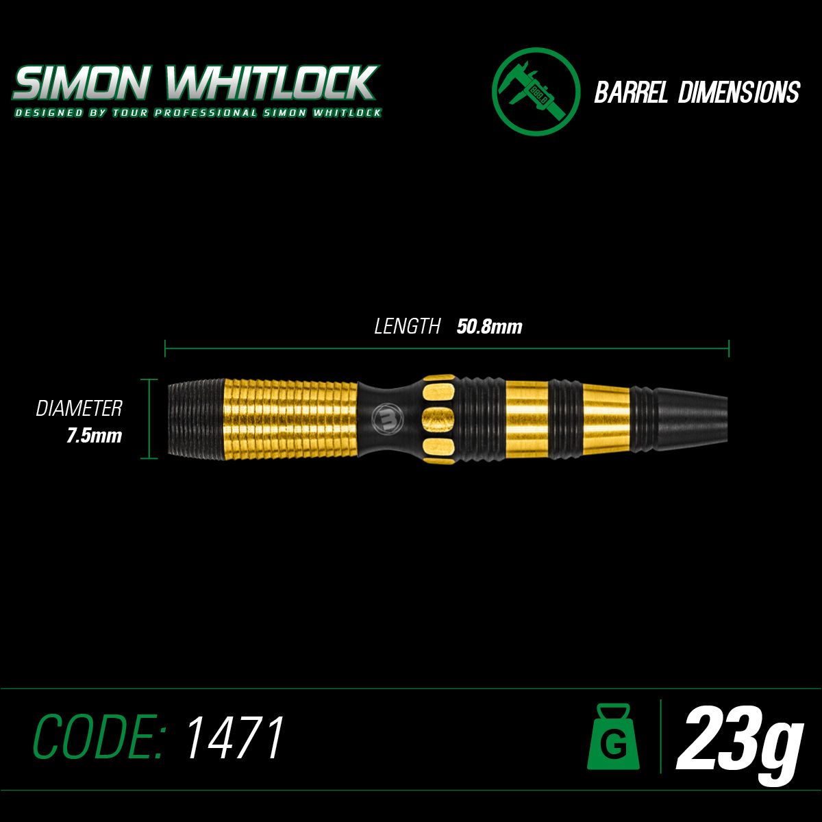 Simon Whitlock ONYX AU 90% Tungsten Alloy