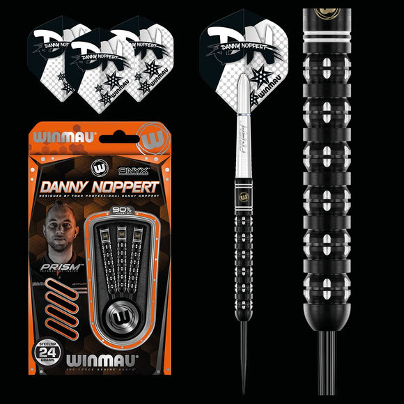 WINMAU Danny Noppert Freeze 24 G Professional Steel Tip Tungsten Darts With Flights And Stems (Waves