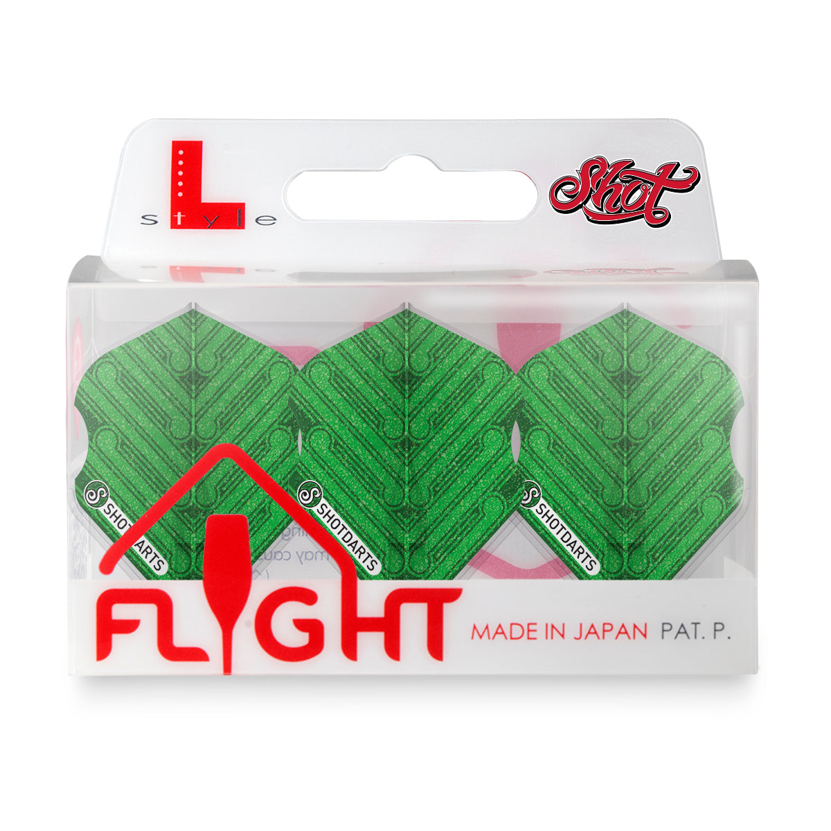 Shot L-Style EZ L1 Standard Shape Manu Green Dart Flight Set