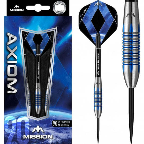 Mission Axiom Darts Steel Tip Blue M4 Centre Ring Darts Set