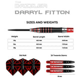 Mission Darryl Fitton Darts Steel Tip Electro Black & Red The Dazzler