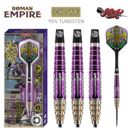 Roman Empire Caesar Steel Tip Dart Set-95% Tungsten Barrels