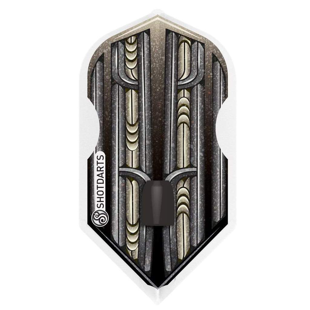 Shot L-Style L6 Slim Shape Dart Flights-Warrior Rutene Black