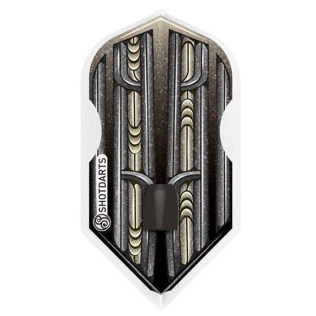 Shot L-Style L6 Slim Shape Dart Flights-Warrior Rutene Black
