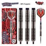 WARRIOR HAUTOA STEEL TIP DART SET-CENTRE WEIGHTED 80% TUNGSTEN BARRELS - Aussie Dart Supplies Online