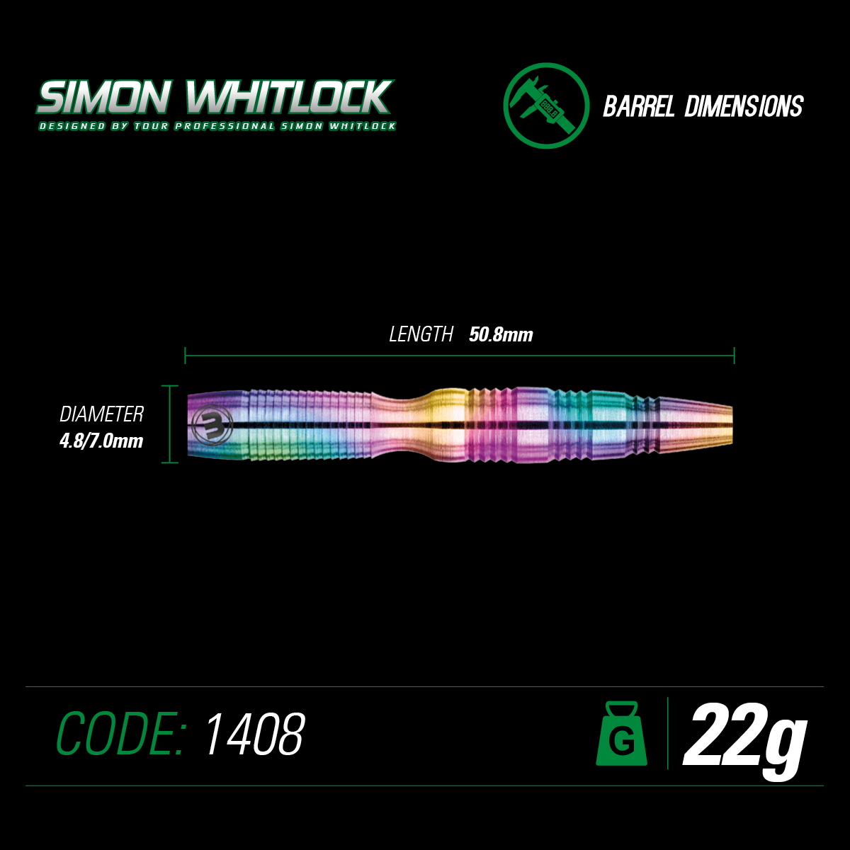 Simon Whitlock Urban Grip Darts 22G #4