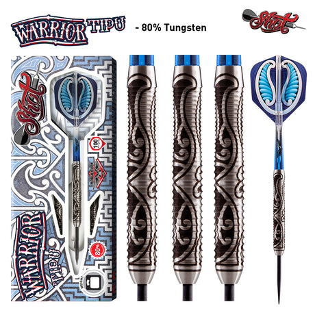 Warrior TIPU Steel Tip Dart Set - Front Weighted 80% Tungsten Barrel - Aussie Dart Supplies Online