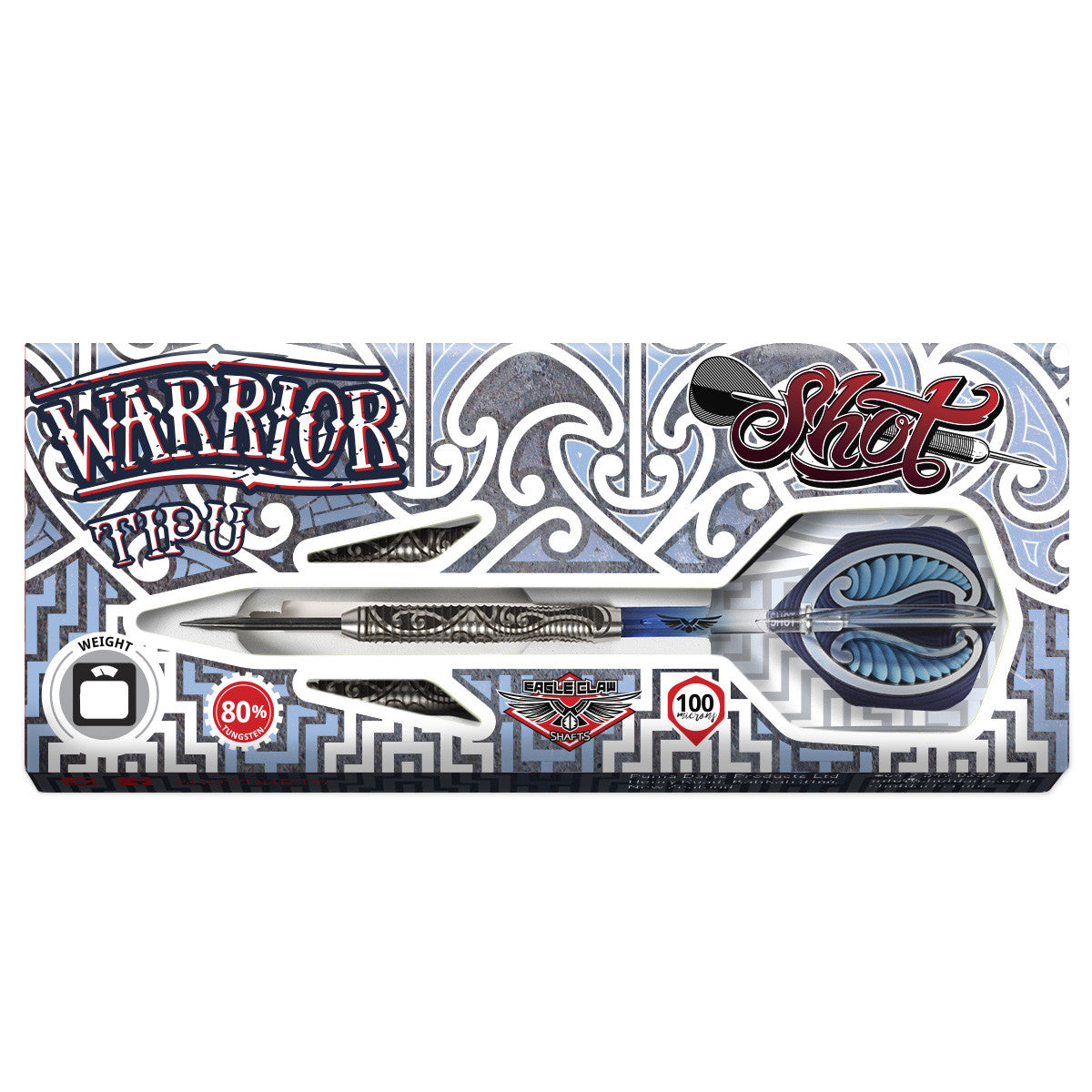 Warrior TIPU Steel Tip Dart Set - Front Weighted 80% Tungsten Barrel - Aussie Dart Supplies Online