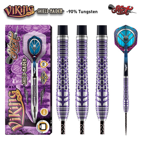 Shot Viking Shield -Maiden Steel Tip Front Weighted 90% Tungsten Darts Set
