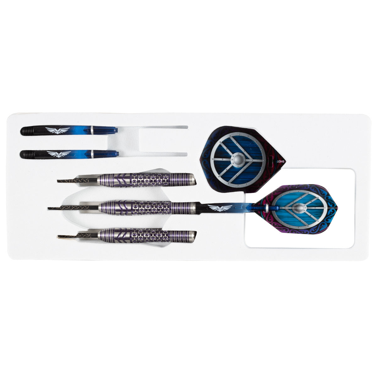 Shot Viking Shield -Maiden Steel Tip Front Weighted 90% Tungsten Darts Set