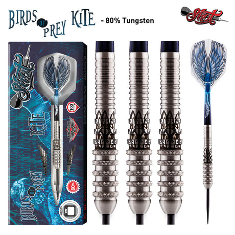 BIRDS OF PREY KITE STEEL TIP DART SET-FRONT WEIGHTED 80% TUNGSTEN BARRELS - Aussie Dart Supplies Online