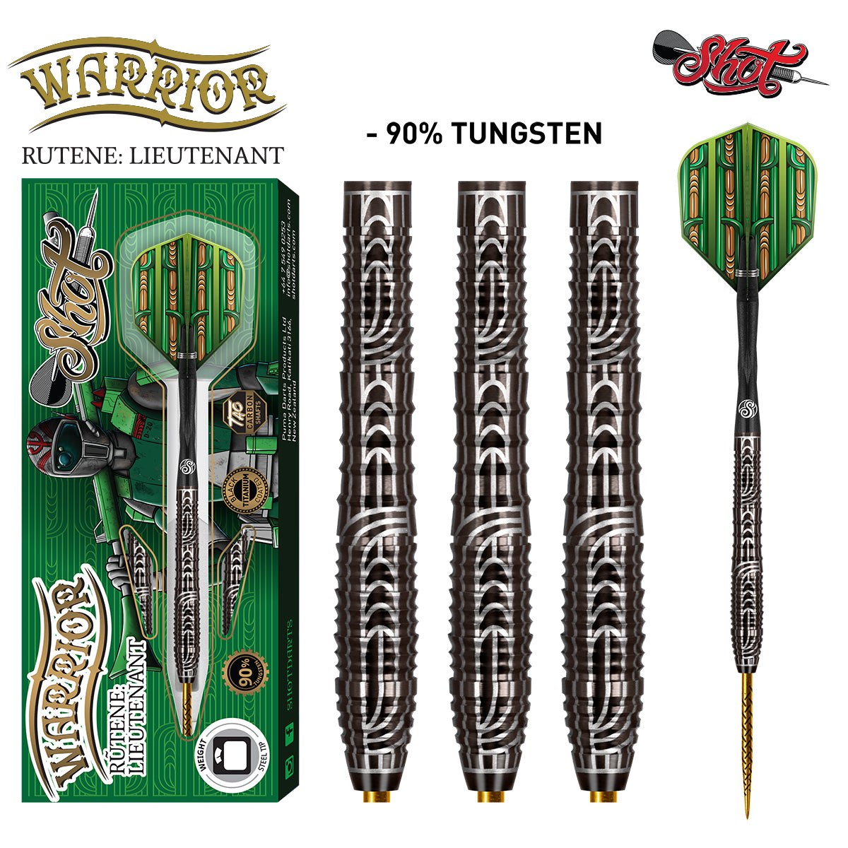 Warrior Rutene Steel Tip Dart Set-90% Tungsten*
