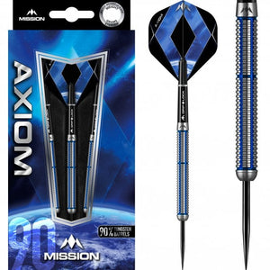 Mission Axiom Steel Tip Blue M2 Linear Grip Tungsten Darts Set