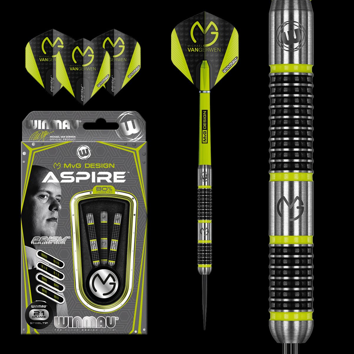 Winmau MVG Aspire 80% Tungsten Darts Set