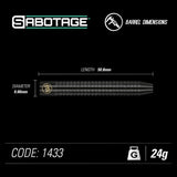 Winmau Sabotage Black 90% Tungsten alloy